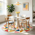 Terrug Multicolored Geometric Round Rug 4ft - Image 3
