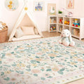 5x7 Area Rugs for Living Room Vacuum-Friendly Machine Washable Area Rug Flower by meejou