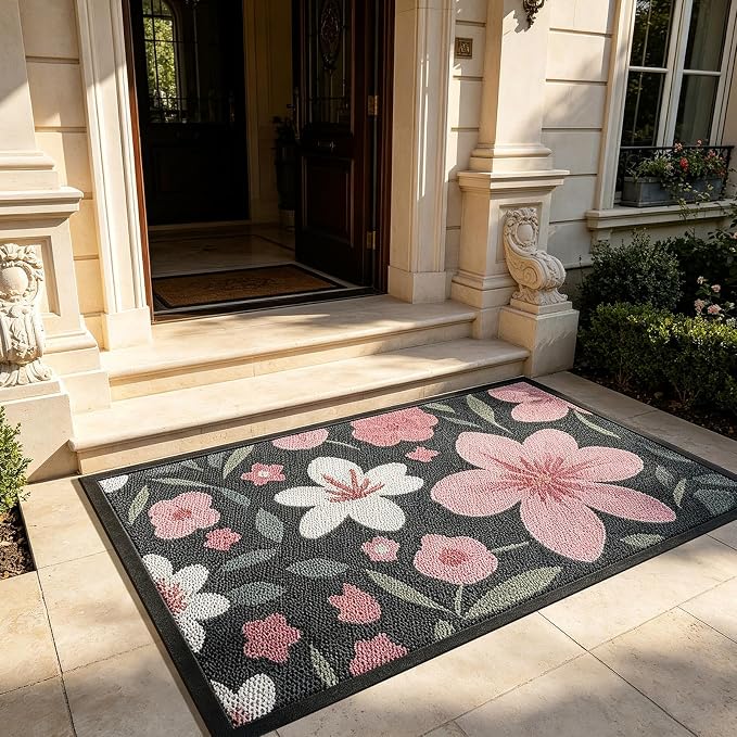 Front Door Mat, Heavy Duty Non-Slip Rubber Dirt Trapper, Quick-Dry Low-Profile - Image 8