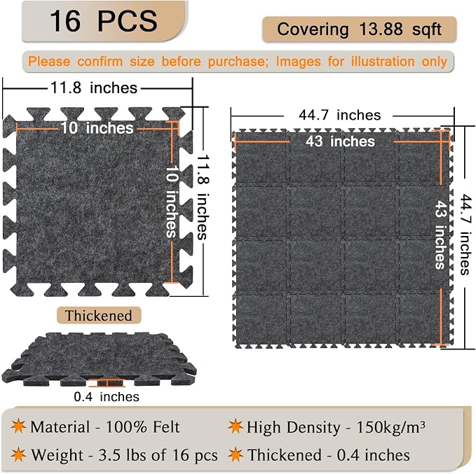 TroyStudio Thick Sound Absorbing Interlocking Floor Mats, Non-Slip Anti - Image 2