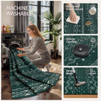 SERISSA 4x6 Area Rugs for Living Room, Washable Non-Slip Dark Green Boho Rug - Image 3