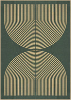 Lahome Enfys Modern Rainbow Easy Jute Indoor Outdoor Rugs, 5x7 Dark Green Rug - Image 7