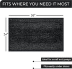 Heavy Duty Entry Mat 2' x 3', Low Profile Door Rug - Image 2