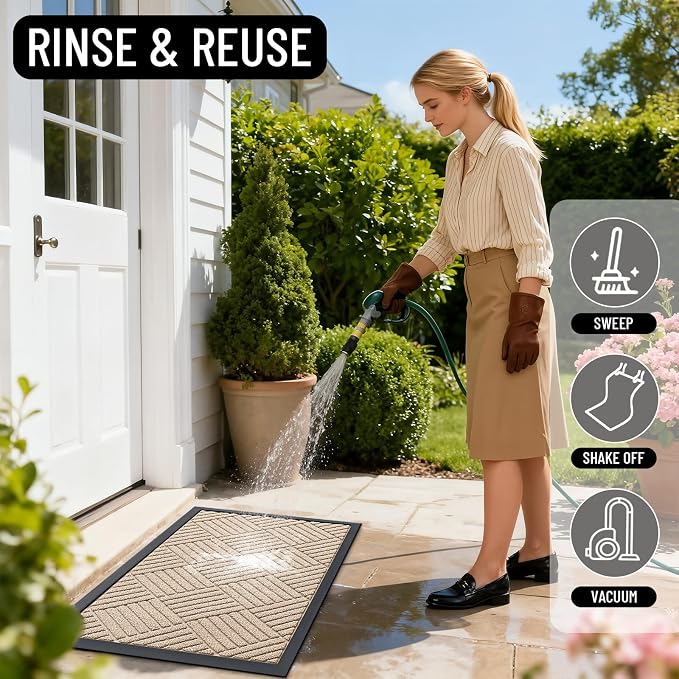 OLANLY Front Door Mat Outside Entrance 47x32, Heavy Duty Sturdy Natural Rubber - Image 7