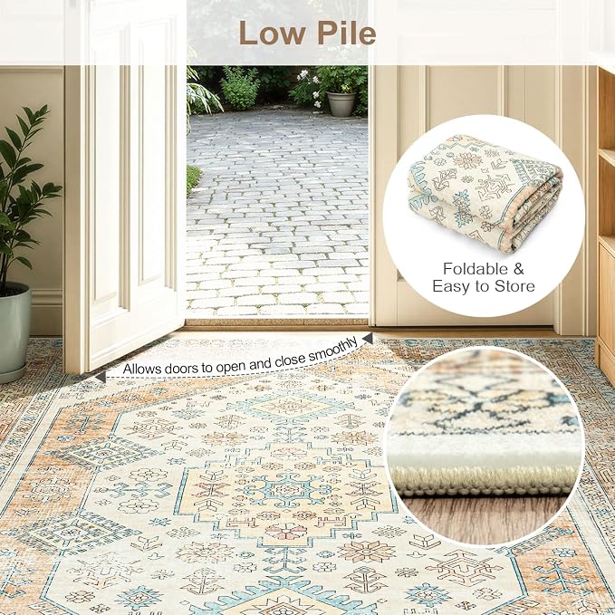 Lofus Vintage Living Room Rugs 5x7, Soft Machine Washable Area Rug - Image 8