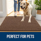 OLANLY Dog Door Mat for Muddy Paws 44x32, Ultra Absorbent Chenille Mud Doormat - Image 6