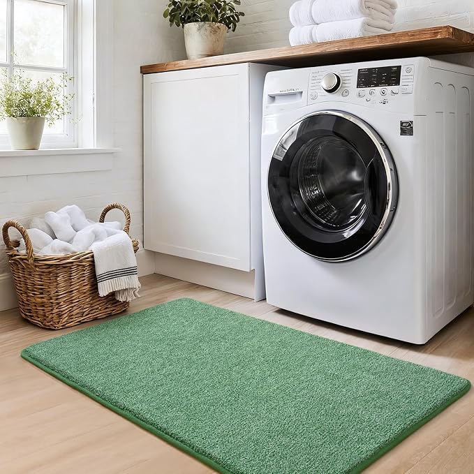 Keeko 2x4 Green Runner Rug, Indoor Bedroom Hallway Entryway Small Area Rugs Non - Image 4