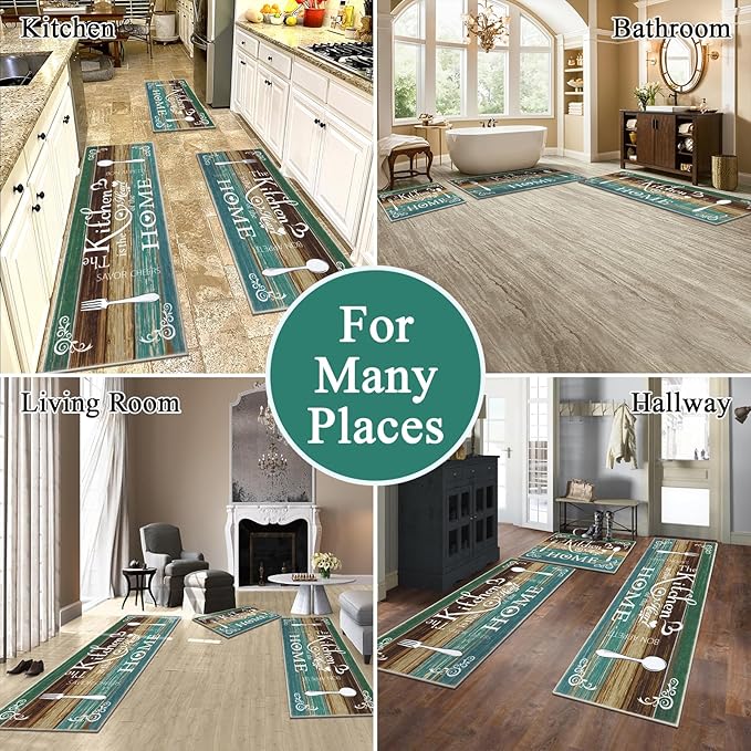 Vaukki Boho Kitchen Rug Sets 3 Pieces, Washable Kitchen Mats - Image 3