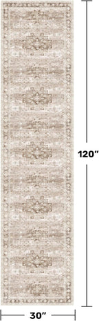 Beige Washable 2'6"x10' Extra Long Runner Rugs - Image 2