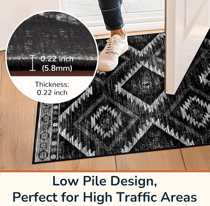 BESTSWEETIE Area Rug 2x4 Rug Machine Washable Non-Slip Low Pile Print Pattern - Image 5