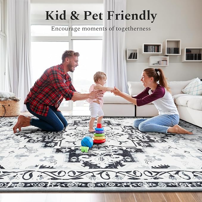 Rugflix 6x9 Area Rug for Living Room, Machine Washable Area Rugs - Image 8