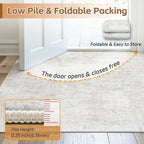 Area Rug 8x10 Living Room Rug Washable: No-Slip Abstract Soft Thin Large Light - Image 8