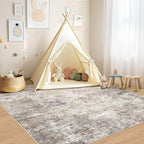 UERMEI Square Area Rugs : Washable 6x6 Neutral Modern Abstract Carpet - Image 7
