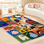 Kids Rug 4x6 Animal Alphabet Play Mat Educational Learning Area Rug Soft - Image 8