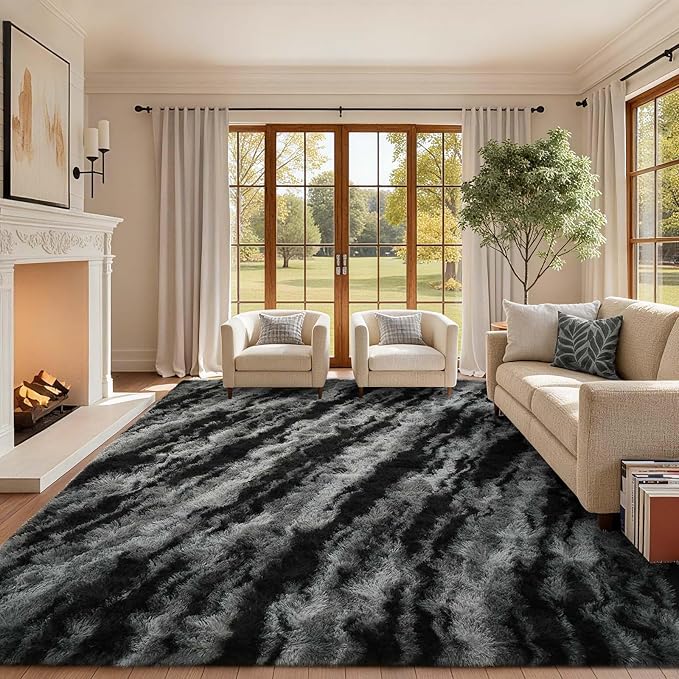 Area Rugs for Living Room, 6x9 Feet Soft Fluffy Shagg Plush Rug High Pile Large - Image 3