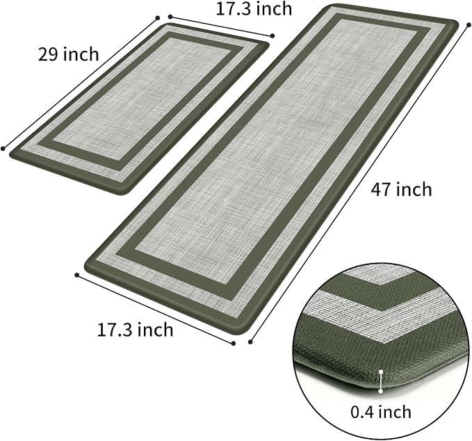 Mattitude Kitchen Mats Set of 2 Cushioned Anti-Fatigue Non-Skid Rug Sets - Image 3