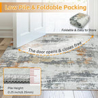 4x6 Area Rugs for Living Room Washable: Abstract Soft Thin Low Pile Grey Rug - Image 7