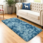 2x5 Feet Soft Fluffy Blue Runner Rug - Image 2