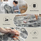 6x9 Area Rugs Washable Rug: Large Modern Abstract Living Room Rug Soft - Image 3