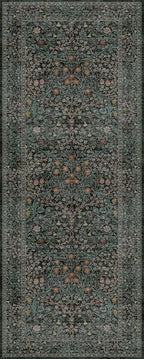 Dark Green 2x5 Runner Rug Non Slip Washable - Image 2