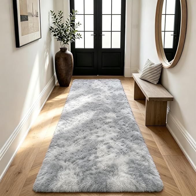Shag Runner Rug for Bedroom Living Room 3x7 Upgrade Non-Slip Fluffy Soft - Image 6