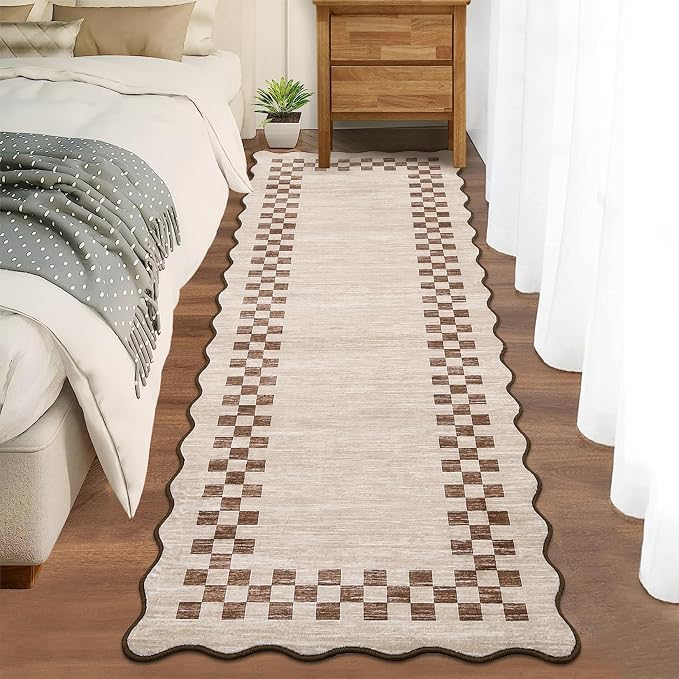 GarveeHome Hallway Runner Rug 2x6 Non Slip Scalloped Washable Rug - Image 2