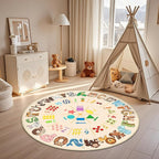 Round ABC Rug for Kids Playroom - 4ft Preschool Rug Children Educational - Image 4