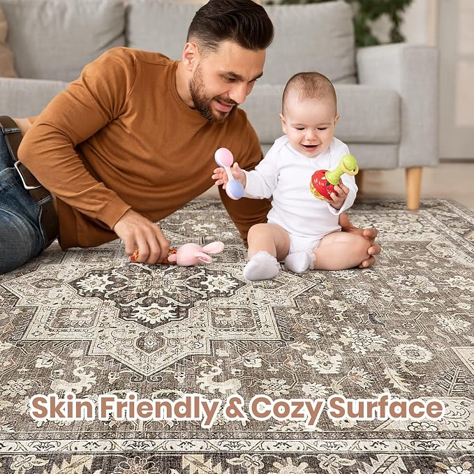 Vintage Living Room Area Rug 6x9 - Image 4