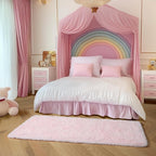 Amdrebio Pink Runner Rug 2x6 for Girls Bedroom, Fluffy Shaggy Bedside Floor - Image 9
