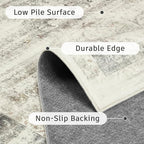 DCX 8x10 Vintage Rug, Machine Washable Stain Resistant Distressed Beige Rug - Image 7