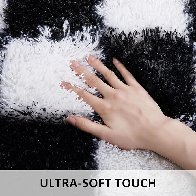 Ophanie Checkered Black & White Rug - Image 2