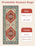 SERISSA Boho Washable Runner Rug, 2x5 Rug Runner Non-Slip Vintage Orange - Image 6