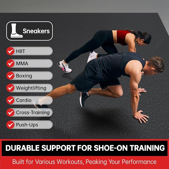 GymCope Extra Large Exercise Mat, Shoe-Friendly, High-Density, Weight Lifting - Image 3