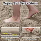 6x9 Area Rugs for Living Room Rug: Soft Fluffy Shag Gray Camel Rugs for Bedroom - Image 5