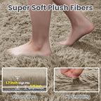 5x8 Area Rugs for Living Room: Soft Fluffy Shag Gray Camel Rugs for Bedroom - Image 5