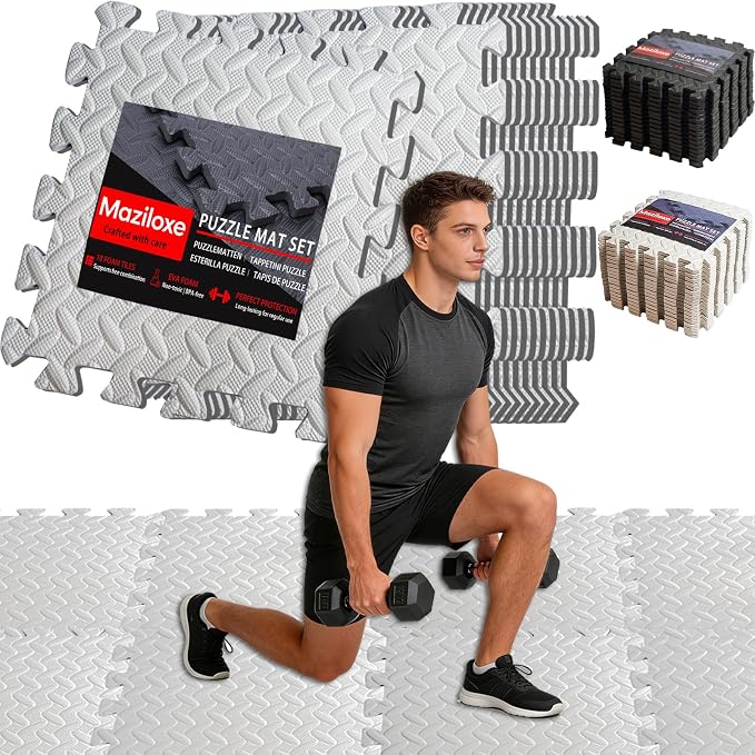 Gym Flooring for Home Gym, 12.6"x12.6"x0.4" EVA Exercise Mats, Puzzle Floor Mat by Unknown