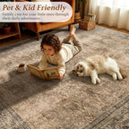 LIANLAM 6x9 Washable Area Rug, Vintage Boho Traditional Pattern, Non-Slip Stain - Image 5
