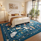 Unirea 9x12 Dark Blue Cat Area Rug - Image 3