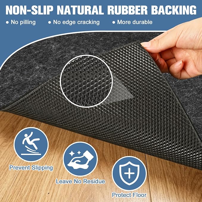 Placoot 2x8 Ft Non Slip Rug Pad Gripper, 1/6-inch Thick Shock-Absorbing Carpet - Image 3
