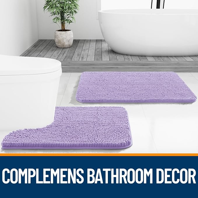 OLANLY Bathroom Runner Rugs 70x24, Soft Absorbent Chenille Bath Rugs, Rubber - Image 7