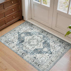 Lessymo 2 x 3 Runner Rug, Machine Washable Entryway Rugs Boho Faux Wool Low by Lessymo