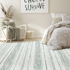 Nakagishi Green Rug Living Room 6x9: Washable Boho Large Neutral Farmhouse Soft - Image 6