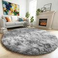 Amdrebio Tie-Dye Light Grey Round Circle Area Rugs 5Ft by Amdrebio