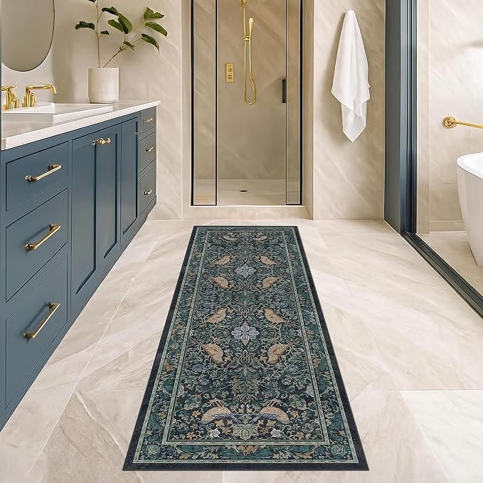 Botanical Bird 2x6 Entryway Rugs Indoor, Machine Washable Runner Rugs - Image 3