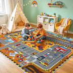 Kids Playroom Rug 3x4 Ft, Washable Car Rugs Play Mat, Non-Slip Soft Learning - Image 6