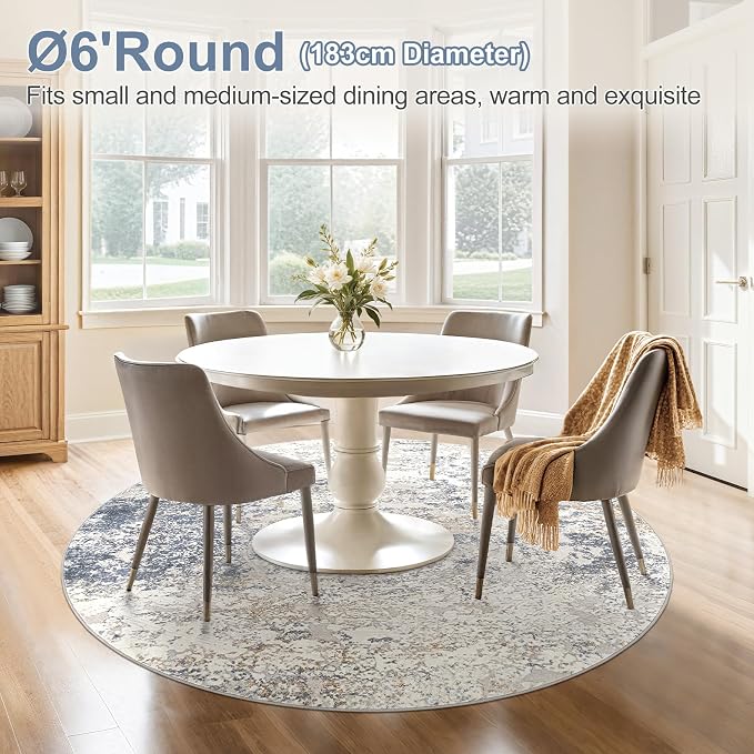 DMOYEST 6ft Round Area Rug Living Room Rugs - Image 4