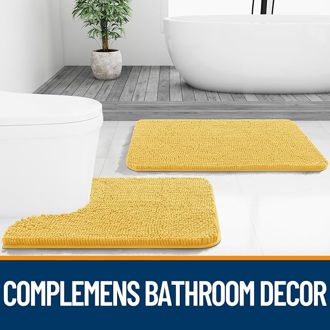 OLANLY Bathroom Runner Rugs 47x17, Extra Soft Absorbent Chenille Bath Rugs - Image 7