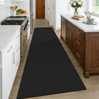 KOZYFLY Black Runners Rugs for Hallway 3x10, Wide Washable Runner Rug, Woven - Image 2