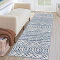 KUTA Moroccan Washable Runner Rug, 2x6 Non-Slip Vintage Blue White Boho Hallway by KUTA