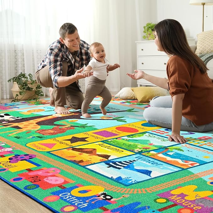 Kids Rug for Playroom, 4x6 ABC Educational Carpet for Classroom, Fun Alphabet - Image 6